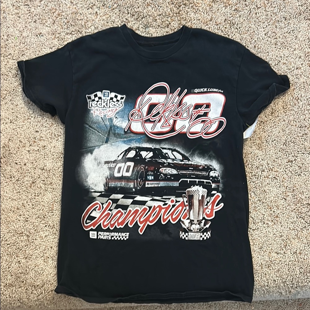 Black Racing Graphic T-Shirt Reckless 00 Champions